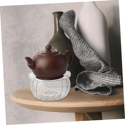 Cabilock Glass Teapot Warmer with Tealight Holder Heat Resistant Candle Base for Teapots Versatile Glass Construction for Tea Coffee and Soups and Multifunctional Kitchen Accessory