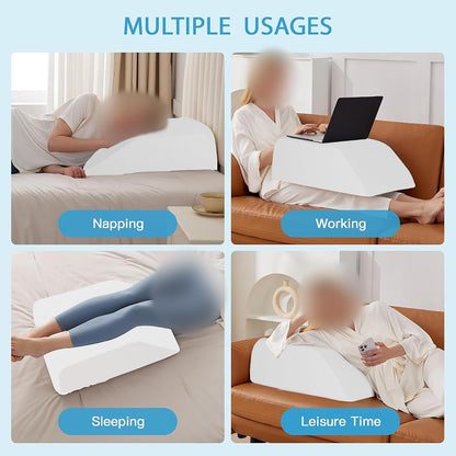 Zutan, Leg Wedge Elevation Pillow for Blood Circulation | Relieved & Recovers Foot and Ankle Injuries | Pillows for Swelling | Multi-Purpose | 8”x16”x23”, White