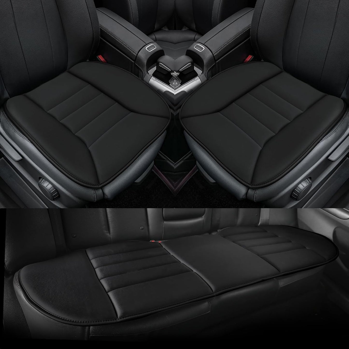 kingphenix Memory Foam Car Seat Cushion for Driver and Office Chair Comfort | 1.2-Inch-Thick Memory Foam Seat Pad, Soft, Breathable Fabric, Non-Slip Silicone Bottom for Long Drives and Office Use, Black
