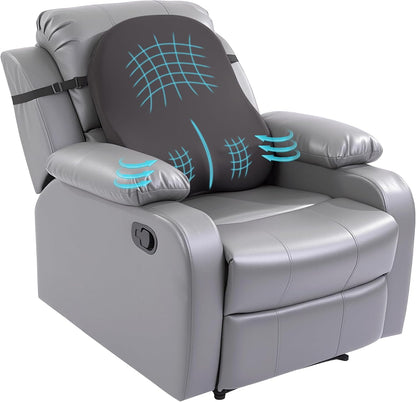 HOMBYS Extra Long Lumbar Support Pillow for Recliner Chair, 50D Molded Memory Foam Back Support Cushion with Full Back Support, Ergonomic Design & Breathable Cover (Grey)