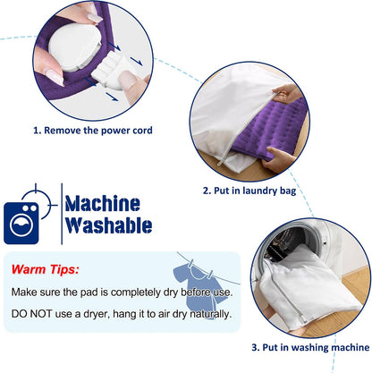 Electric Heating pad for Back Neck Shoulder Knee Arms Legs- Electric Heat Pads with 6 Heat Settings & Auto Shut Off Heat Heating Pad for Birthday Mother Father Girl Men Women