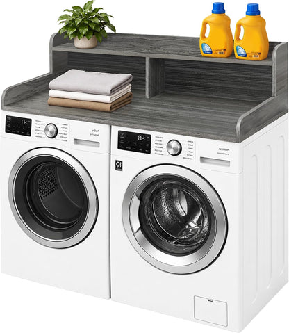 Royxen Laundry Countertop with Storage Universal Fit, Washer and Dryer Countertop with Shelf, Laundry Room Storage, 2-Tier Shelf (Oak)