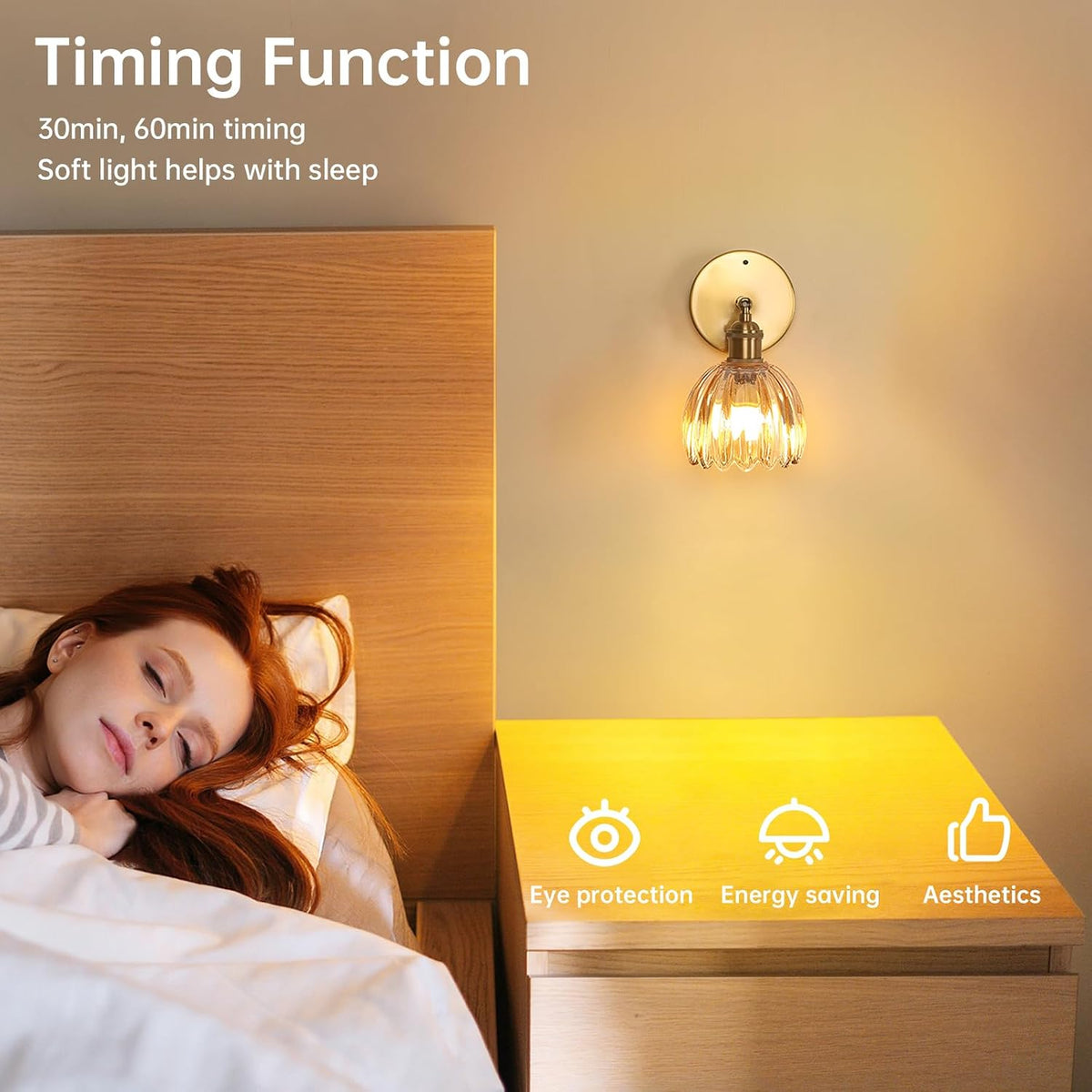 Shenmoyl Vintage Battery Operated Wall Sconce with Green Tulip Glass Lampshade Rechargeable Battery Powered Wall Light with Remote Control for Bedside Bedroom Doorway