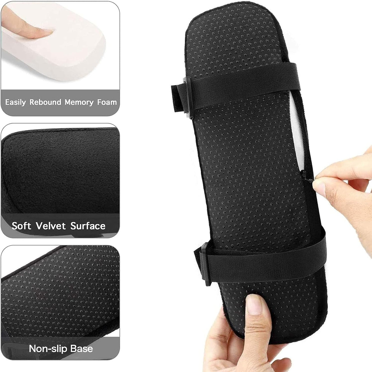 MOSISO Chair Armrest Pads, Home/Office Chair Arm Rest Covers, Black