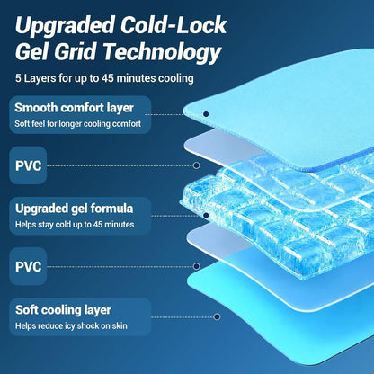 Comfytemp 45Min Long-Lasting Ice Pack for Injuries Reusable | Large Gel Cold Pack with 2 Detachable Straps, Flexible Ice Pack Wrap for Back Shoulder Knee, Hot Cold Compress, 11"x15"
