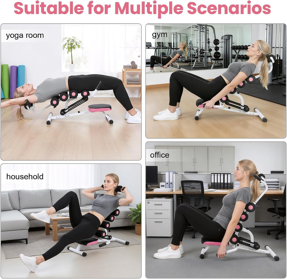 Inversion Table for Back Pain Relief, Adjustable Mini Inversion Table Lumbar Decompression Tables 350lbs Capacity Improve Posture and Spinal Compact Foldable Back Stretcher Health for Home Use