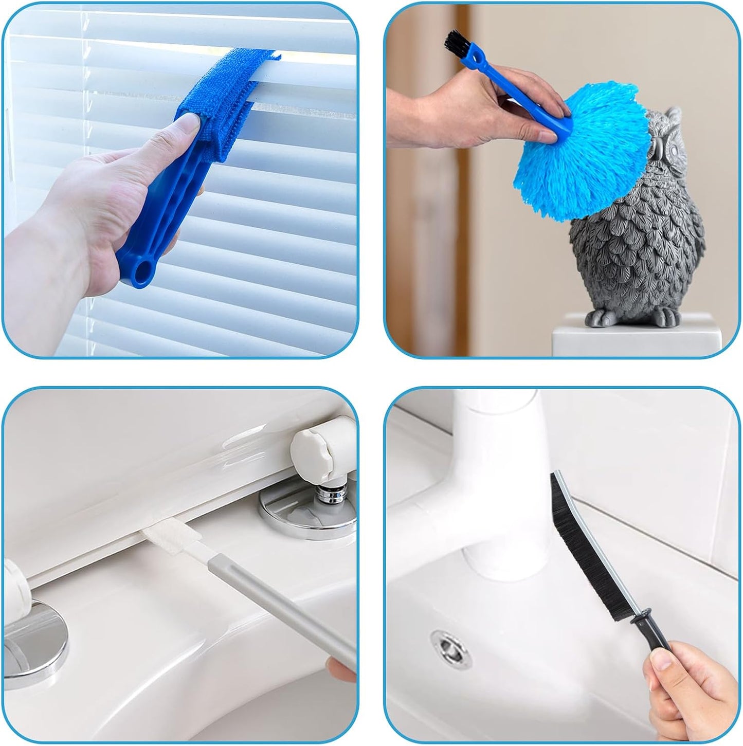Microfiber Duster Kit 27pcs with 30 to 100 Inches Extension Pole and Wall Cleaner Mop, Washable and Bendable Feather Duster for Cleaning Ceiling Fans, High Ceilings, Cobwebs, Blinds, Grey