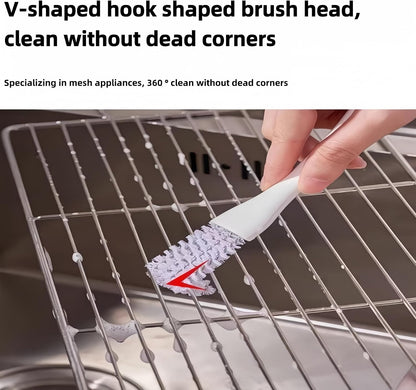 2 Pack Oven, Stove & BBQ Cleaning Brush Set with Scraper Heads, for BBQ Grates, Kitchen Crevices, Oven Racks and Bird Cage Dead Corner Gap Brush