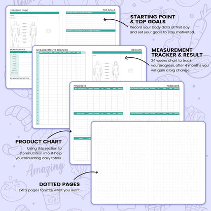 Food Journal - Journal for Women Weight Loss, 5.8" x 8.3