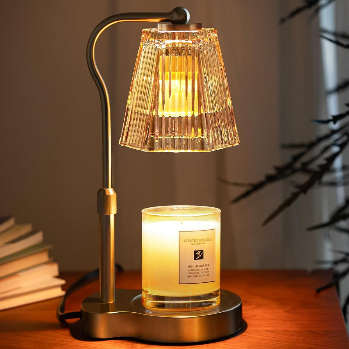 Candle Warmer Lamp with Timer & Dimmable Settings, Adjustable Height Flameless Scented Wax Melter for Jar Candles, Elegant Home Decor Warmer Lamp with 2 Bulbs, Gift for Women Mom Friend Family, White