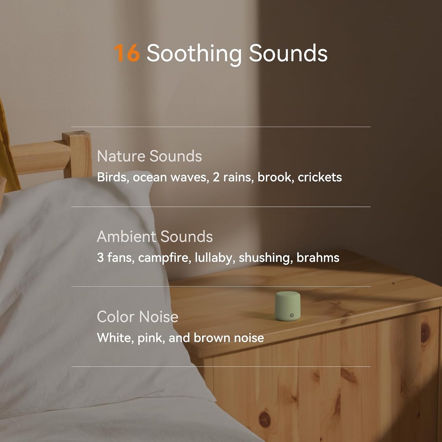 Dreamegg Portable White Noise Machine, 1000mAh Battery, Travel Sleep, Cream | Egg-Sized, 16 Sounds, USB-C, Timer, Baby & Adults, Office Privacy, Gift Use