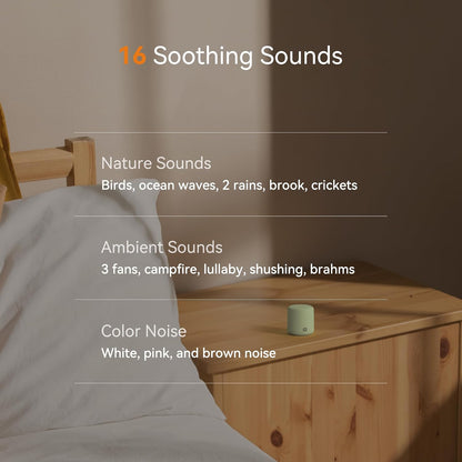 Dreamegg Portable White Noise Machine, 1000mAh Battery, Travel Sleep, Cream | Egg-Sized, 16 Sounds, USB-C, Timer, Baby & Adults, Office Privacy, Gift Use