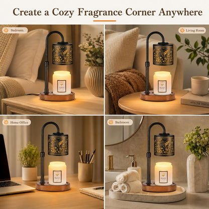 Dimmable Candle Warmer Lamp with Timer Adjustable Height for Scented Jar Candles Electric Candle Wax Melt Warmer for Home Decor Christmas Birthday Gifts for Women Mom(Hummingbird)