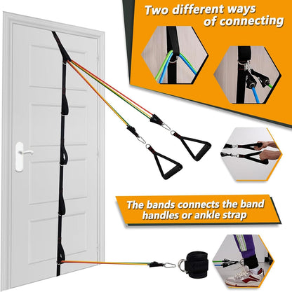 Heavy Duty Loop Door Anchor Strap for Resistance Bands Exercises, Multi Point Anchor Gym Attachment for Home Fitness, Portable Door Band Resistance Workout Equipment