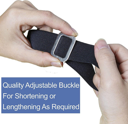 FeelAtHome Adjustable Bed Sheet Clips & Corner Fasteners, 4 Pack, White | Heavy Duty Elastic Straps Keep Fitted Sheets Securely in Place. Ideal Corner Holders for Twin, Queen, King, RV & Bunk Beds