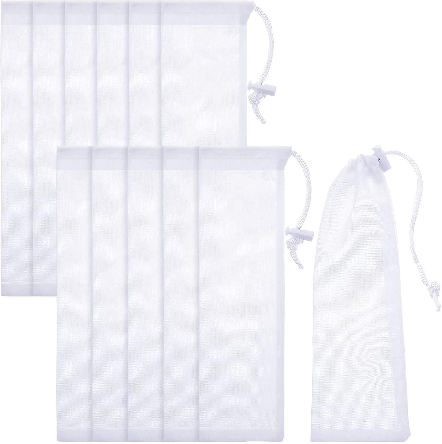 Shappy 24 Pieces Lint Traps for Washing Machine Drain Hose Nylon Mesh | Discharge Hose Filter Bags, Mesh Lint Catcher, 9.4 X 3.1 Inch, Prevents Clogs, Laundry Drain System, Drawstring Design