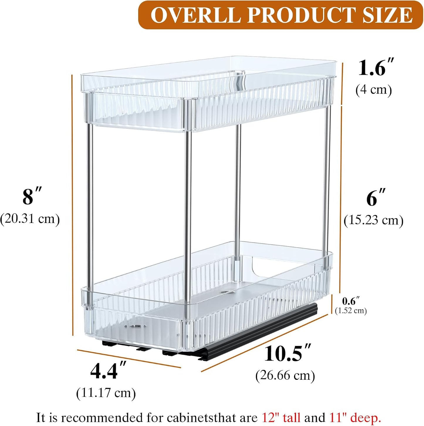 Pull Out Spice Rack Organizer for Cabinet, 3 Packs Slide Out Spice Racks Organizer, Spice Cabinet Organizers, Cabinet Size Need:12'' Highx11'' Deepx5'' Wide,Each Tier Hold 10 Spice Jar - 2 Tier, Black