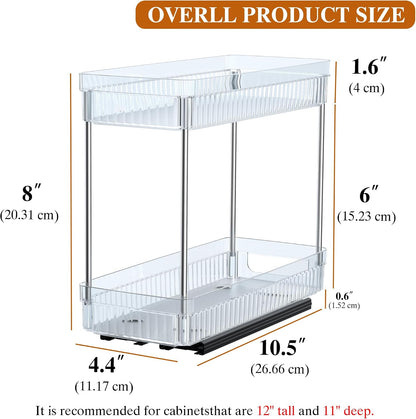 Pull Out Spice Rack Organizer for Cabinet, 3 Packs Slide Out Spice Racks Organizer, Spice Cabinet Organizers, Cabinet Size Need:12'' Highx11'' Deepx5'' Wide,Each Tier Hold 10 Spice Jar - 2 Tier, Black