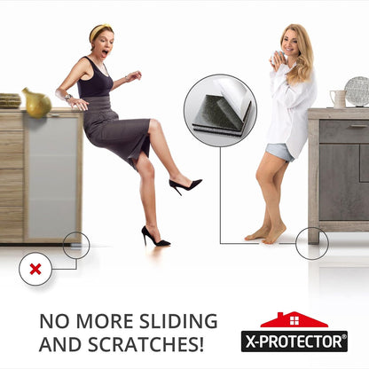 X-PROTECTOR Non Slip Furniture Pads – 12 Premium Furniture Grippers 3"! | Best Self Adhesive Rubber Feet Furniture Feet – Ideal Non Skid Furniture Pad Floor Protectors – Keep Furniture in Place!