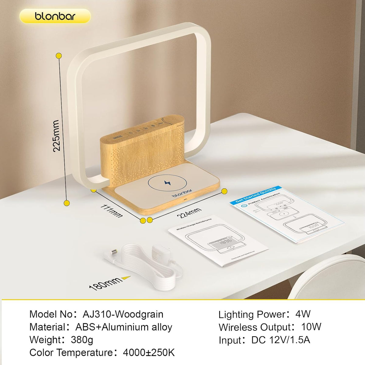Sunrise Alarm Clock with Wireless Charging Desk Touch Lamp, Sunrise Lamp
