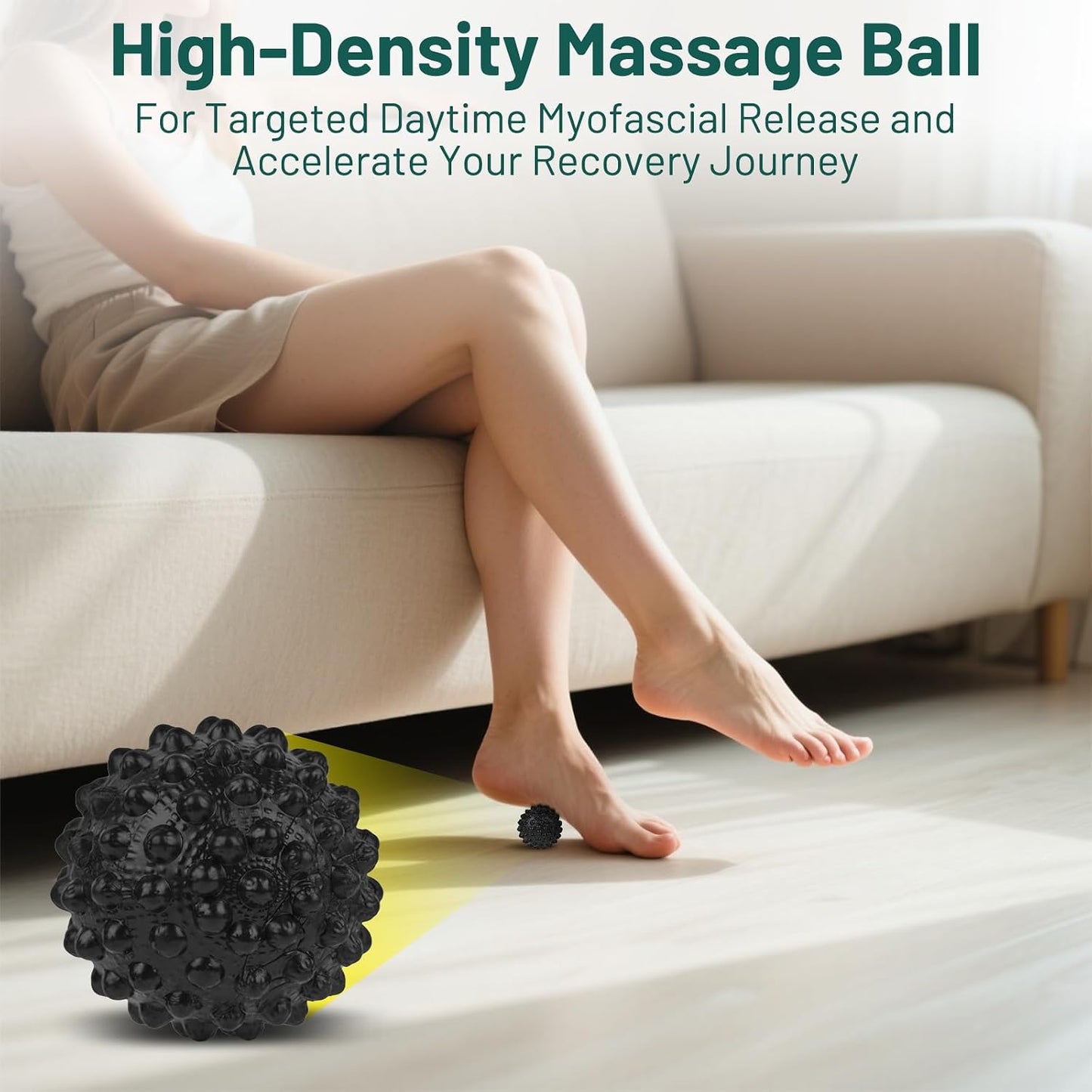 Plantar Fasciitis Night Splint Sock - Hook Knob Adjustment Extended Support Plate with Massage Ball - Relief for Plantar Fasciitis Heel Pain Achilles Tendonitis - Secure Fit for Men Women Black Small