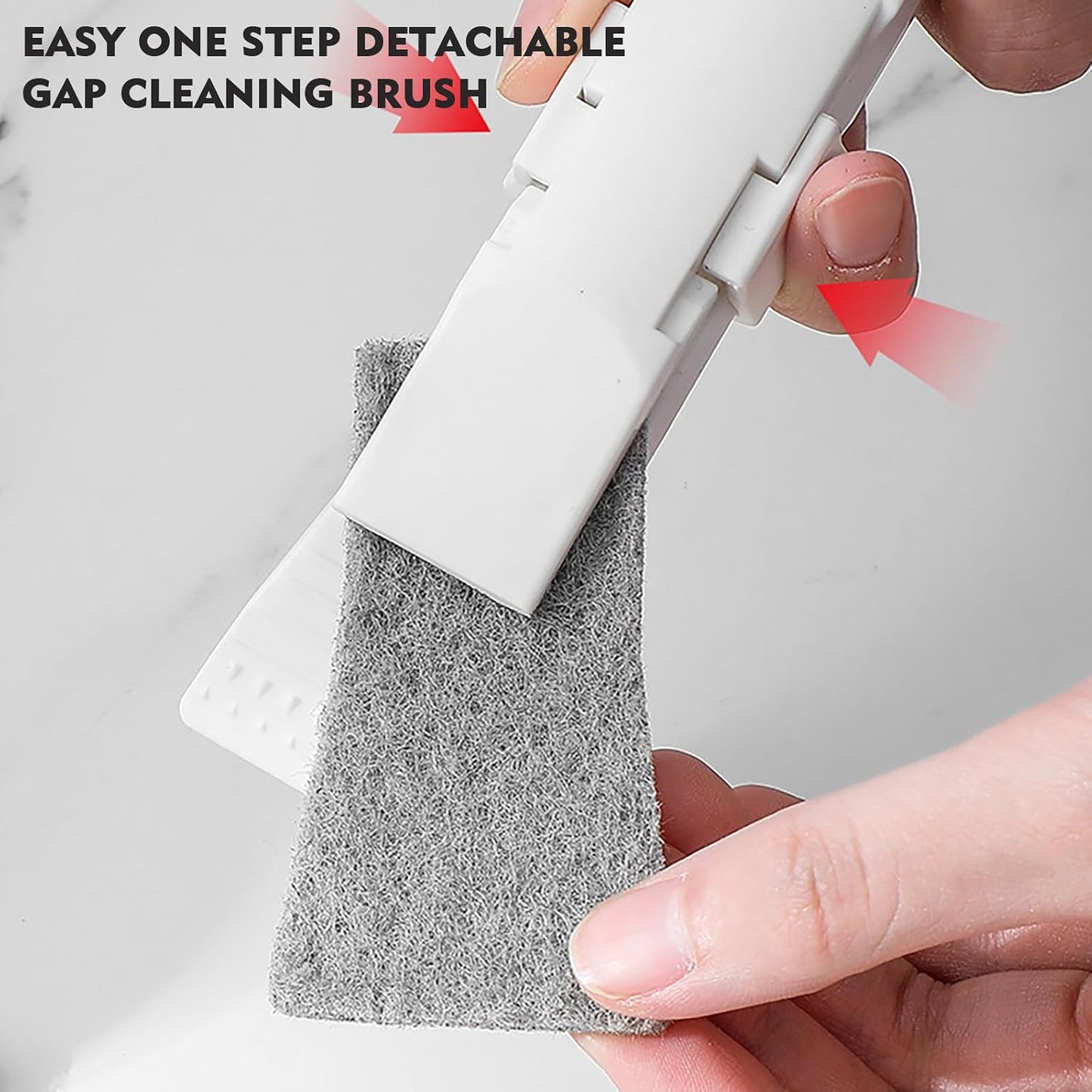Home Detail Cleaning Kit, Crevice Cleaning Brush, 5-in-1 Detail Duster, Replacement Pads, Microfiber Sleeves and Storage Bag for Window Tracks, Air Vents, Kitchen and Bathroom