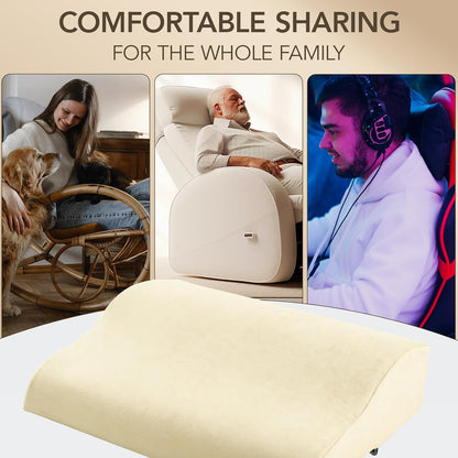 Lumbar Support Pillow for Recliner,Large Memory Foam Back Support Cushion for Sofa & Gaming Chair, Ergonomic Backrest Pillow for Elderly, Comfortable Couch Cushion with Machine Washable Cover,Gray