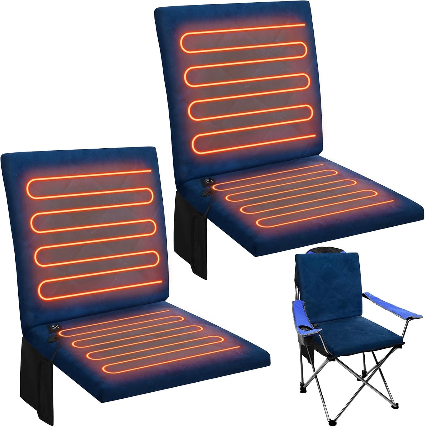 Thyle Portable Heated Seat Cushion for Bleachers Foldable Heating Cushion 3 Mode Adjustable Heated Stadium Chair Bleacher Seat for Bleachers Indoor, Power Bank Not Included