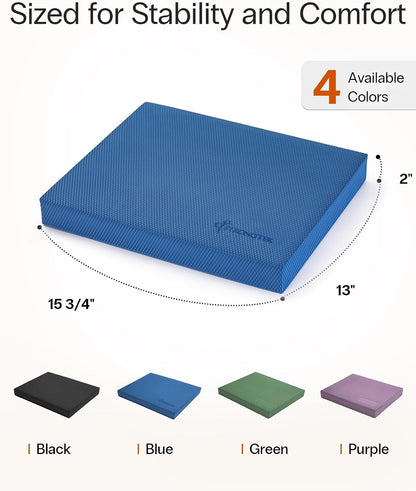 StrongTek Foam Balance Pad, High-Density TPE, 15.8 x 13 x 2 in, Non-Slip | Water-Resistant, Supportive Cushioning, Kneeling Support, Core Strength and Stability Training, Physical Therapy and Yoga