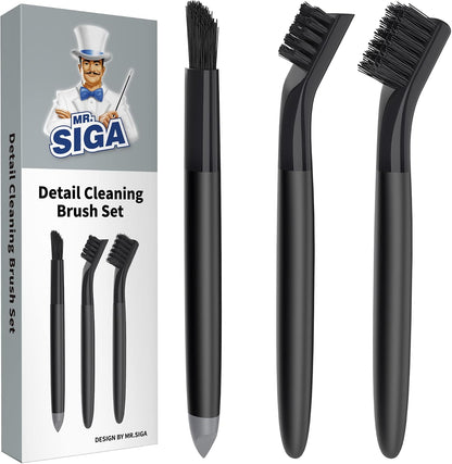 MR.SIGA Grout Cleaner Brush Set, Detail Cleaning Brush Set for Tiles, Sinks | Grout scub brush, small grout cleaning brush for crevice