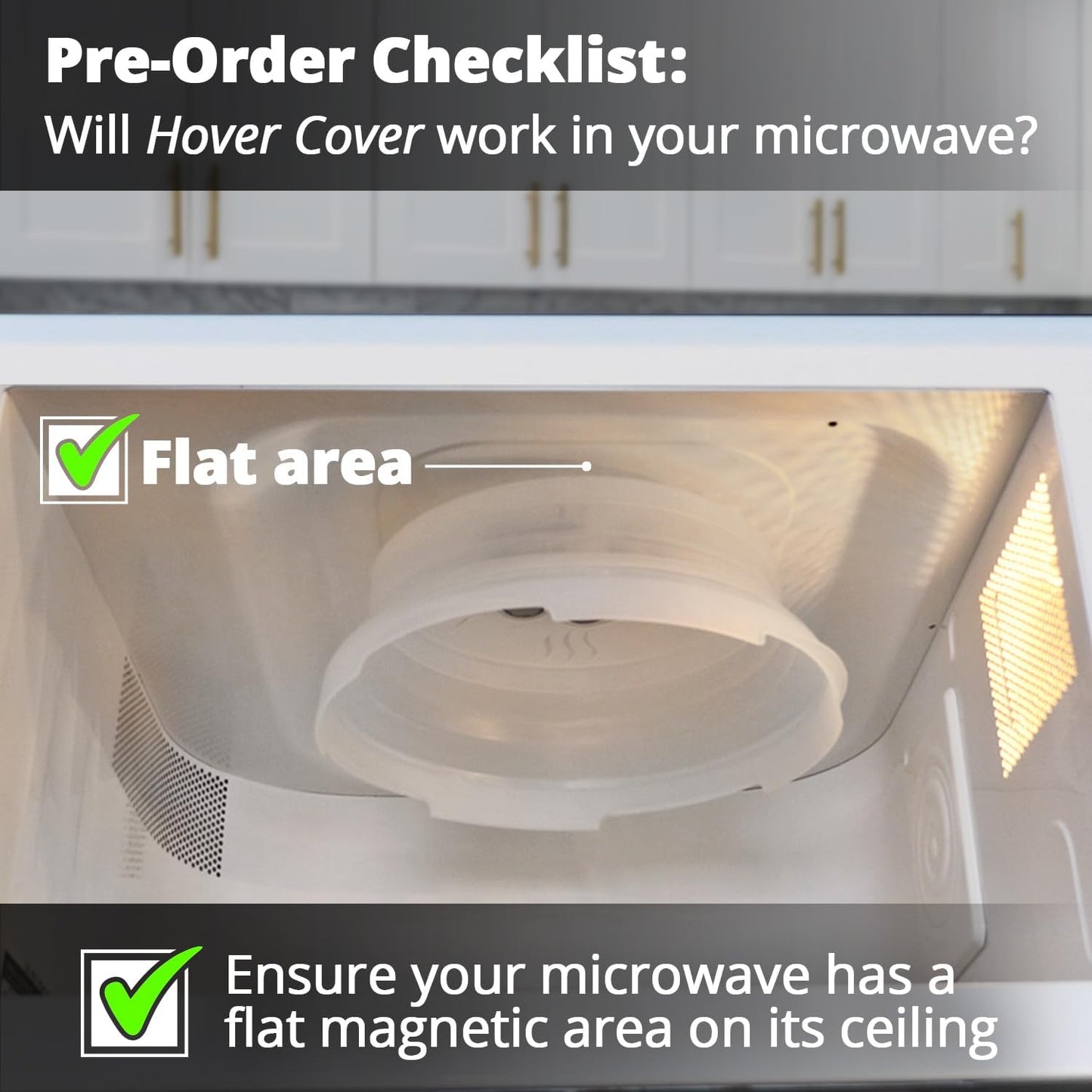 HOVER COVER Magnetic Microwave Splatter Cover - 10" Collapsible - Graphite | BPA-Free Lid, Vented Plate Guard with Steam Vents, Anti-Splash Microwave Lid, Dishwasher Safe, Space-Saving Magnetic Storage