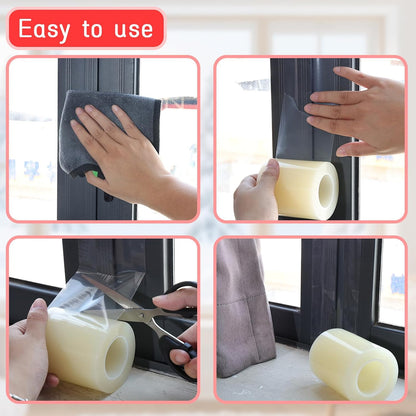 Window Sealing Tape, Window AC Insulation Tape, White 3 Inch x 65 FT | Waterproof Blocker for Cold Heat Air, Windproof, No Residue Strong adheisve