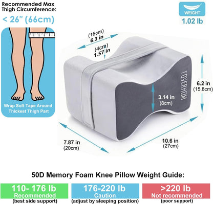 foverhom Memory Foam Knee Pillow Orthopedic Leg Support Pink