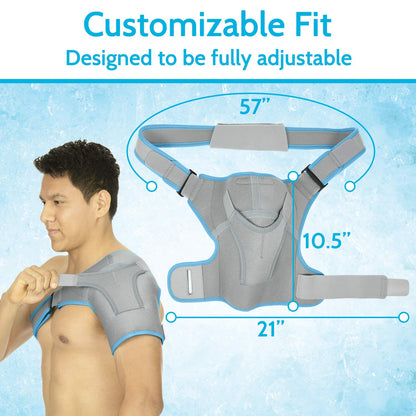Arctic Flex Shoulder Ice Pack Brace - Rotator Cuff Cold Gel Wrap Therapy | Heat or Cooling Support Immobilizer with Compression Stability for Tendonitis, Dislocated Joint, Left & Right Arm Pain Relief