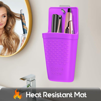 ZAKRA Curling Iron Holder,Heat Resistant Silicone Holder for Flat Iron,Hair Straightener,Hot Hair Tools,Vanity Accessories Organizer.(Grey)