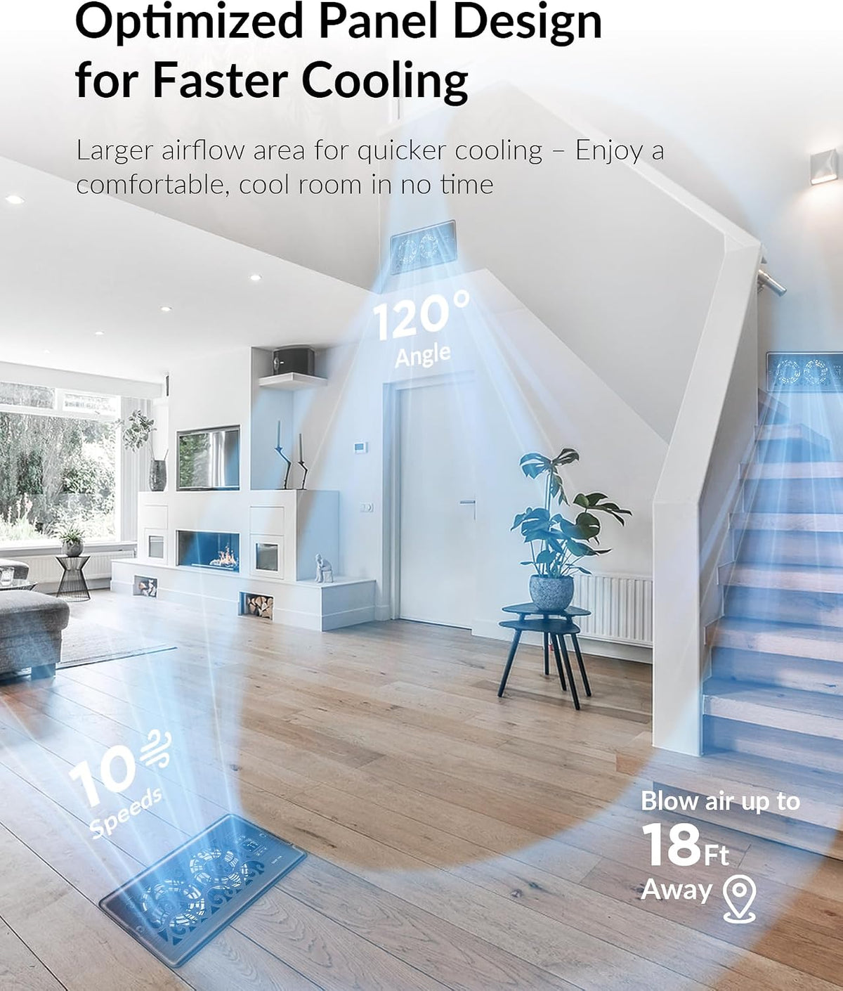 Howeall 4" x 10" Super Quiet Register Booster Fan - Upgrade Smart Register Vent with Ionizer and Dual Intelligent Thermostat Control - Heating Cooling Vent Fan Booster - Charleston Design (ORB)