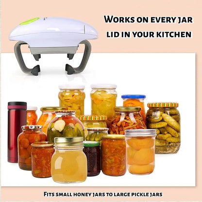 Electric Jar Opener, One-Touch Higher Torque Hands-Free Automatic Lid Opener, Battery Operated Jar & Bottle Opener for Seniors with Arthritis, Fits 1.2"-3.5" Most Jar Sizes for Weak Hands