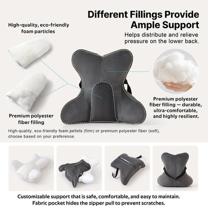 Back Pillow for Couch and Recliner, Lumbar Support Pillow for Sofa Sitting, Back Support Cushion for Office Chair, Ergonomic Back Cushion for Sitting Comfort, Slate Blue