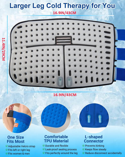 JOBYNA Leakproof Cold Therapy Knee Pad – Compatible Exclusively Ice Therapy Machine, Continuous Circulating Ice Knee Wrap for Post-Surgery Recovery, ACL, Meniscus Tear – No Gel Replacement Pad