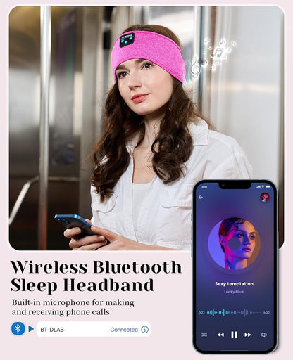 Perytong Sleeping Headphones Bluetooth Headband, Soft Long Time Play Sleeping Headsets with Built in Speakers Perfect for Workout,Running,Yoga,Travel, Darkgray