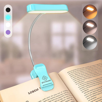 Glocusent Rechargeable Book Light, Clip on Light for Bedtime Reading