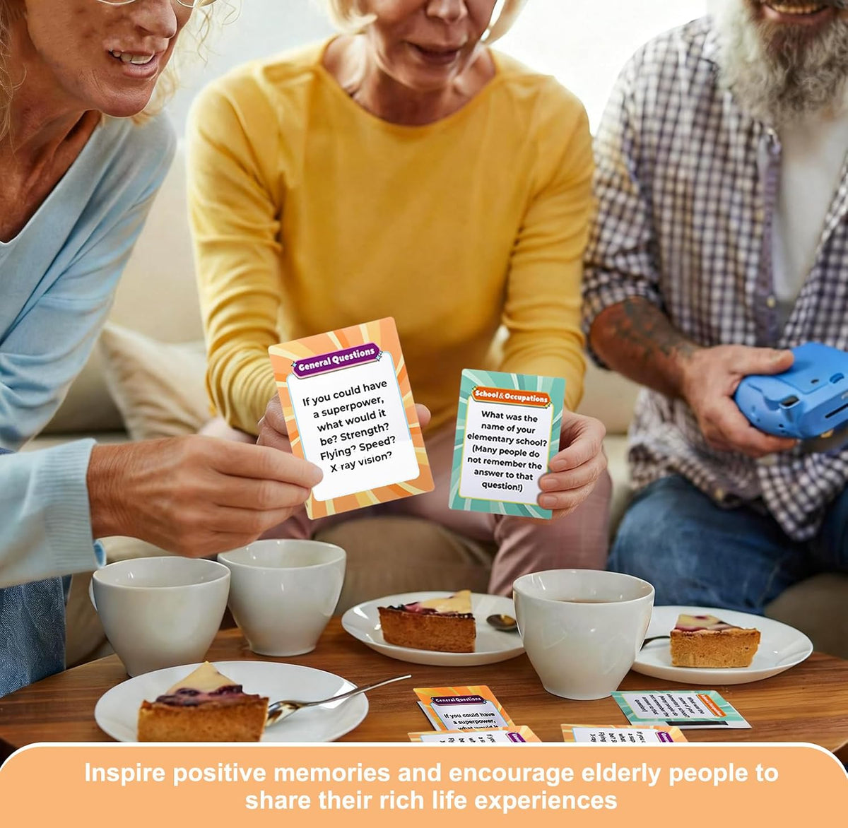224 Questions Conversation Memory Cards Game for Dementia