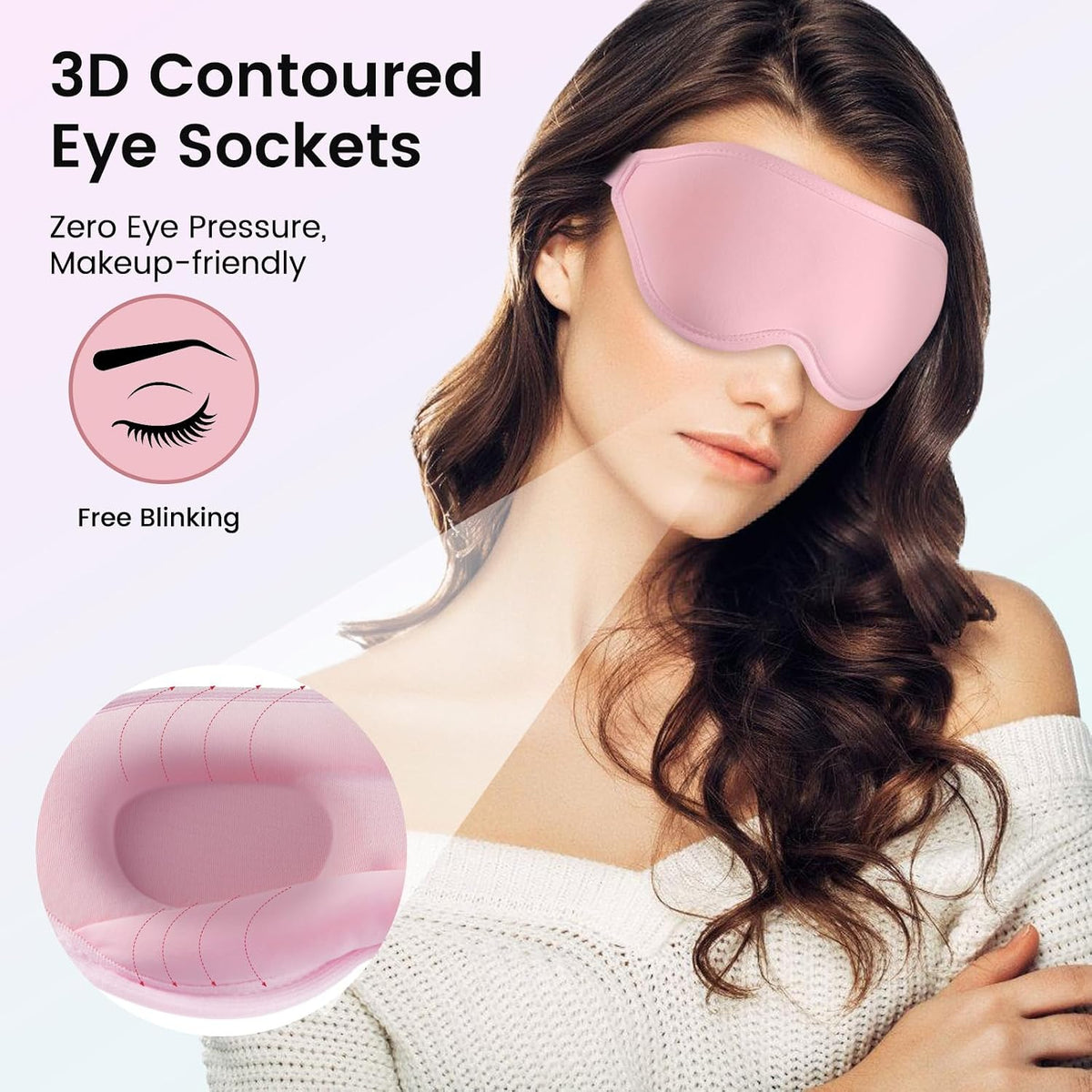 Audree Sleep Eye Mask for Men and Women - Perfect Blackout 3D Eye Mask for Restful Sleep | 100% Light Blocking with Nose Bridge Design | Soft Comfort Eye Shade Cover for Travel, Yoga, Naps (Gray)