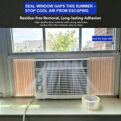 Window Sealing Tape 2 Inch x 33 Ft Transparent Window Insulation Waterproof Nano Draft Isolation Tape Clear Weather Stripping Caulk Tape for Window and Bathroom Shower Glass Side Gaps