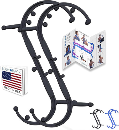 Body Back Buddy Classic Back Massager & Neck Massager for Pain Relief, Blue | USA Made Dual Massage Hooks For Back, Shoulder, And Neck, Muscle Knot Remover For Trigger Point Therapy And Full Body Relief
