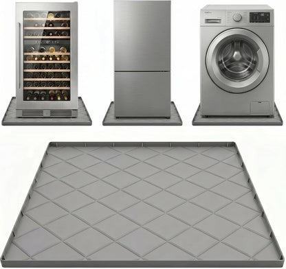 32"x30" Washing Machine Pan Silicone Mat, Upgraded 1" Raised Edges | Non-Slip Waterproof Washer Drip Tray for Under Washer & Dryer,Anti-Vibration Floor Protector for Refrigerator,Water Dispenser