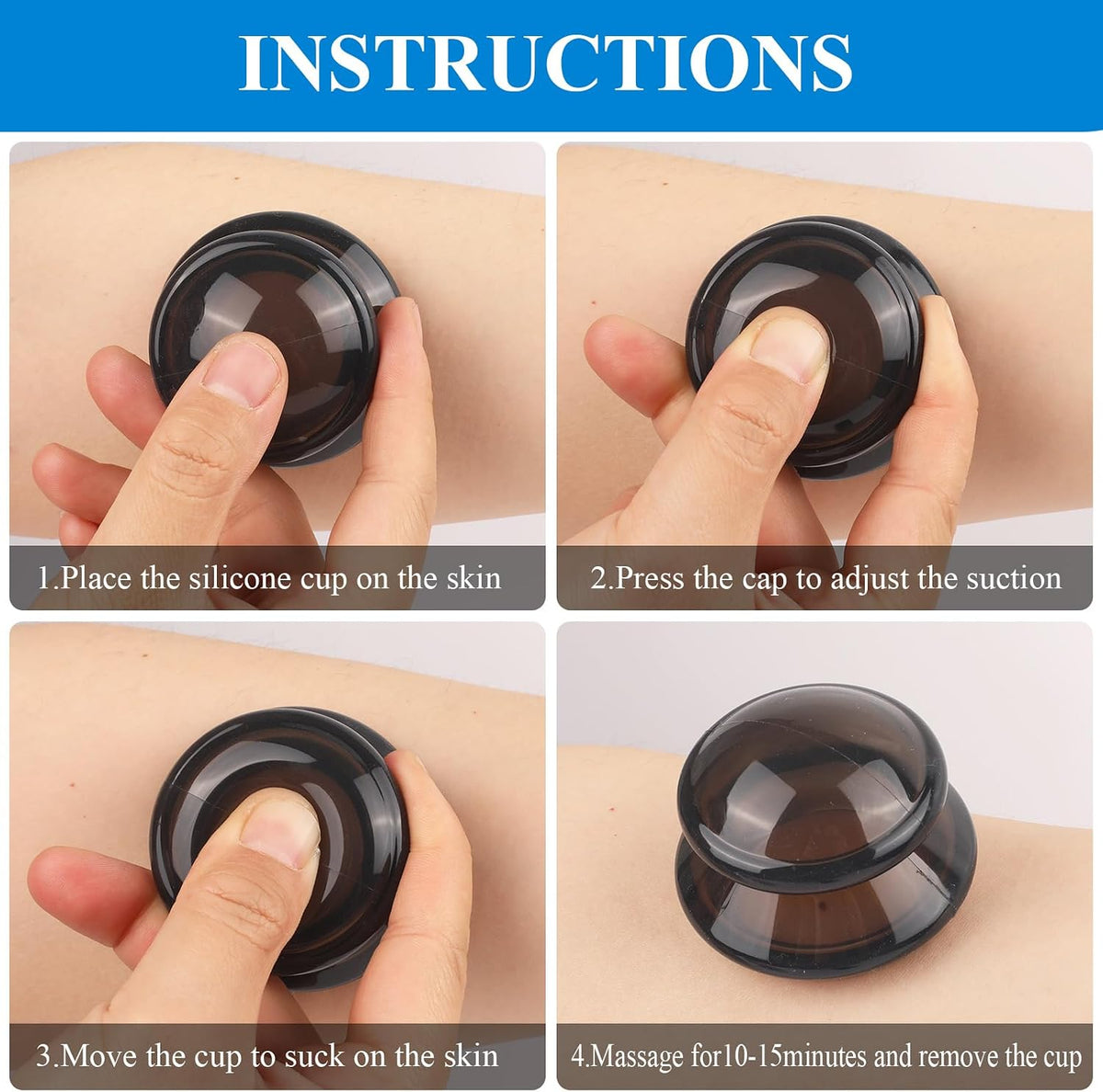 Silicone Cupping Therapy Sets (Set of 3), Cupping Kit for Massage Therapy