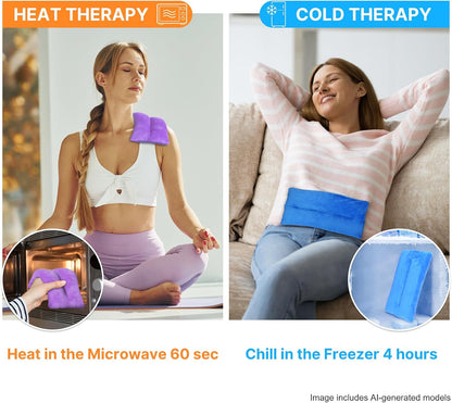 Atsuwell 6 x 11'' Microwave Heating Pad for Cramps & Joint Relief, Grey
