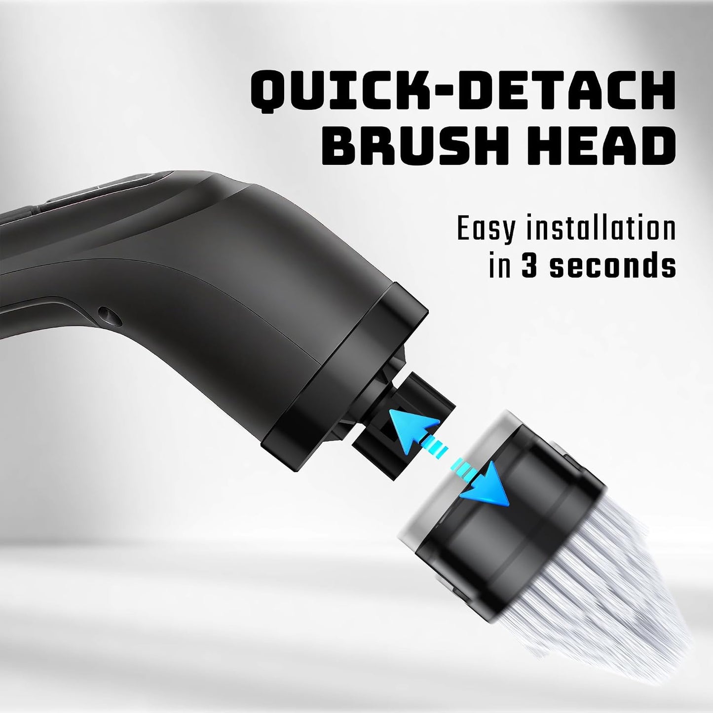 Electric Spin Scrubber for Bathroom: Shower Cleaner Brush with Long Handle (White1)