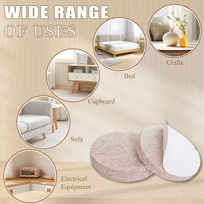 Felt Furniture Pads -56 Pcs(1+2)” Premium Felt Pads for Chair Legs Furniture, Floor Protectors for Hardwood Floors,Brown